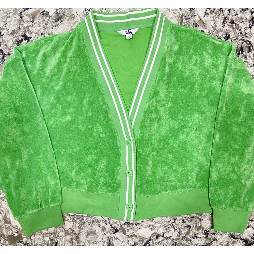 Joy Lab Size XL Terry Cloth Cardigan Kelly Green Summer Cardigan